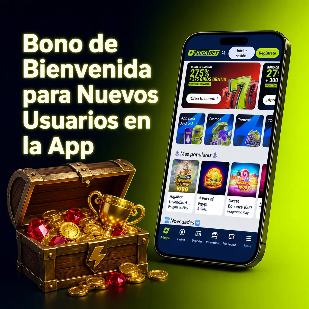 Bono de bienvenida en la app Jugabet