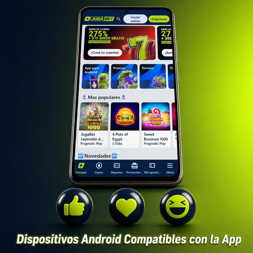 Dispositivos Android compatibles con la app Jugabet